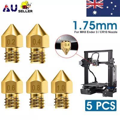 5-10X 0.2-1.0MM For Ender 3 PRO CR10 3D Printer 1.75mm MK8 Extruder Nozzles NEW • $7.95