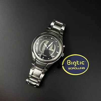 Fossil Big Tic JR-8094 Black Dial Stainless Steel RARE (40mm) • $349.99