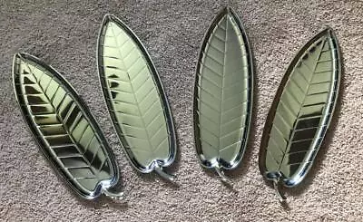 Vintage Chrome Leaves Set Of 4. 14.5  X 5 . Great For Outdoor Dining!! • $50