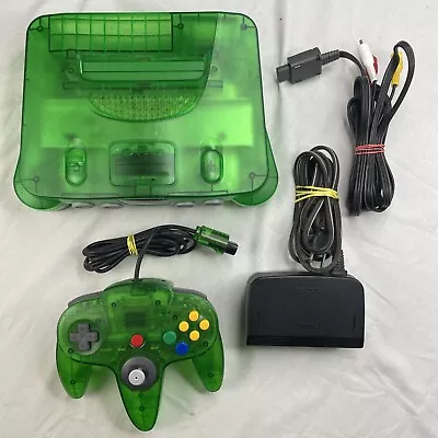 Jungle Green Nintendo 64 N64 Video Game Console With Oem Controller Tested • $175