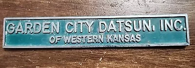 Garden City DatsunInc--Western Kansas--Metal Dealer Emblem Car  Vintage SM6403 • $39.99