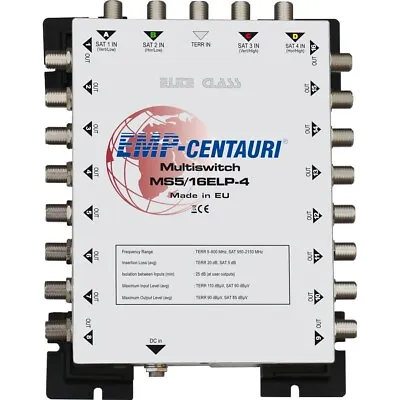 EMP Centauri E-Lite Class Multiswitch MS 5/16 ELP-4 For 1 Sat 16 Participants • £86.23