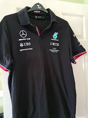 Mercedes AMG Petronas F1 Team Tommy Hilfiger Polo Shirt Mens X-Large. • £25