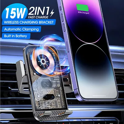 Car Wireless Air Vent Holder Charger Phone Fast Charging Automatic Clamping 15W • $20.59