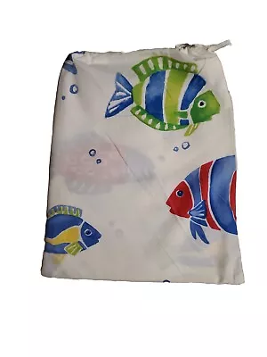 New Pottery Barn Kids Bermuda FISH CRIB SHEET Blue Colorful Boys Toddler Bed • $29.50