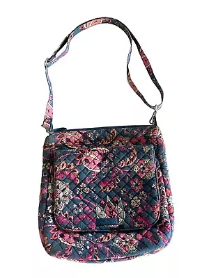 Vera Bradley Dragon Fruit Floral Iconic Carson Mailbag Purse Bag Satchel • $40