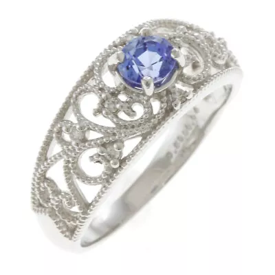 No Brand Ring US 6 EU52 Pt900Platinum Tanzanite 0.50ct Diamond 0.04ct Used • $473.57