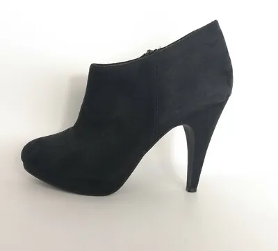 H&M Faux Suede Black Size 7 Booties Shoes • $14.92