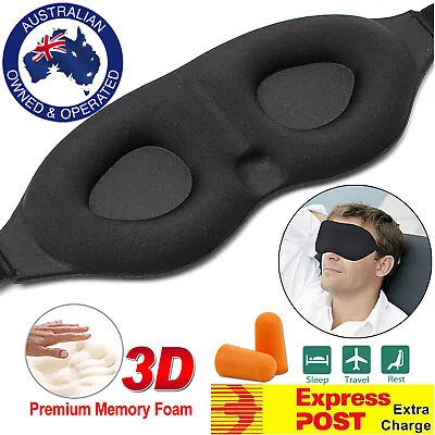 $7.65 • Buy Travel Sleep Eye Mask Soft 3D Memory Foam Padded Shade Cover Sleeping Blindfold