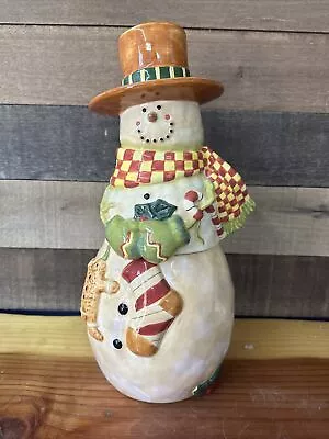 Rare Susan Winget Snowman Cookie Jar 14.5” • $60