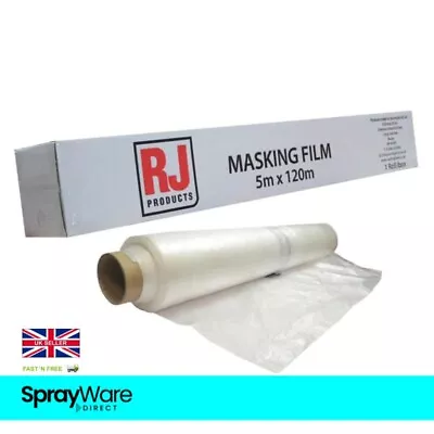 Masking Film 5M X 120M Clear Polythene Sheeting Plastic Poly Mask Anti Static • £29.95