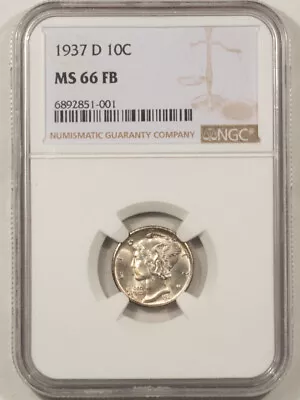 1937-d Mercury Dime - Ngc Ms-66 Fb Fresh & Pq! • $150