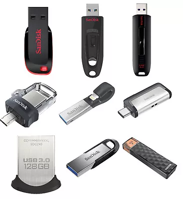 $8.95 • Buy SanDisk 8G 16GB 32GB 64GB 128GB 256GB 512GB 1TB USB 3.0 Flash Drive Ultra Memory