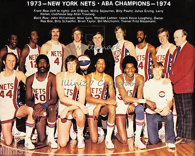 1973-74 New York Nets Aba Basketball Champs 8x10 Team Photo Dr J Julius Erving • $5.57