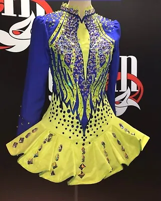 Irish Dance Solo Dress Gavin Neon Yellow And Blue Fits 14-17 Year Old • $1400