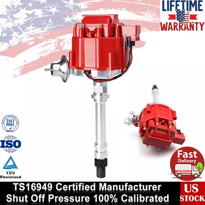 Racing Electronic Distributor Cap Coil HEI For Chevy SBC GMC 350 BBC Red 5.0L US • $67.82