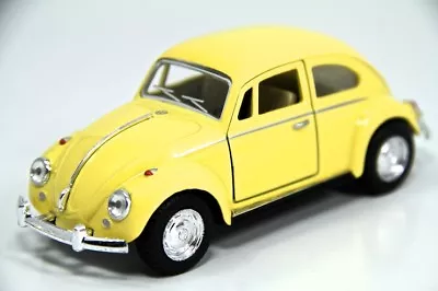 5  Kinsmart 1967 VW Volkswagen Beetle Diecast Model Toy Car 1:32 Pastel Yellow • $8.69