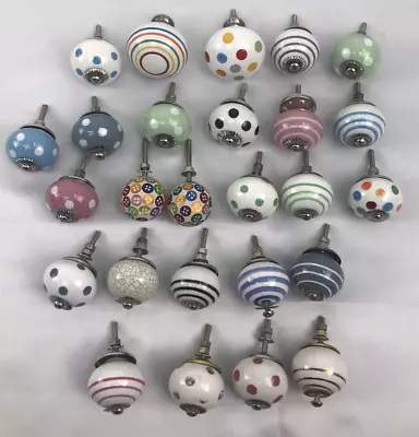 Ceramic Drawer Knobs Decorative Door Pulls Colorful Patterned Bundle Of X26 • £12.99