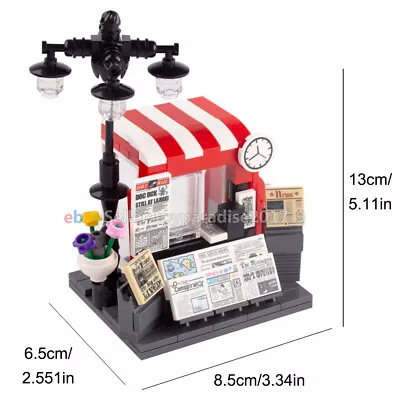 Building Blocks Bricks MOC City Street View Newspaper Stand Tile Lamp Baseplate • $30.28