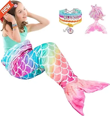 WERNNSAI Mermaid Tail Blanket - Wearable Mermaid Soft Blanket With Sequin • £21.99