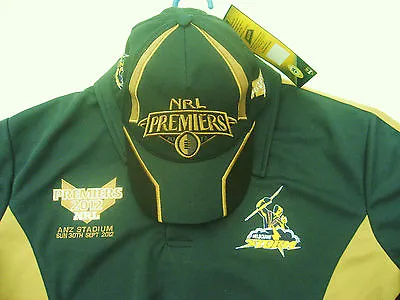 NRL MELBOURNE STORM Polo Shirt 2012 Premiers With FREE CAP- NEW! • £18.76