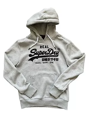 Superdry Hoodie Men’s Large Gray Fleece Vintage Goods Sweatshirt Embroidered • $47.99