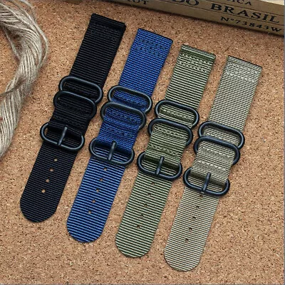 18mm 20mm 22mm Military Nylon Watch Band Quick Fit Universal Replacment Strap • $10.99