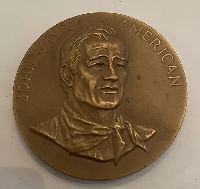 John Wayne American Bronze Coin. 3 Inch 1979. Used • $8