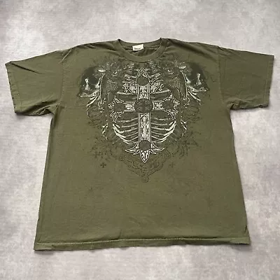 Vintage Y2K National Heritage Shirt Size XL Skull Eagle 2000s Affliction Tapout  • $19.50