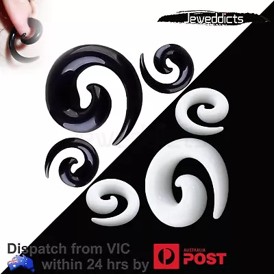 Acrylic Spiral Taper Ear Stretcher Plug Tunnel Piercing Body Jewellery 1.6-18mm • $6.99