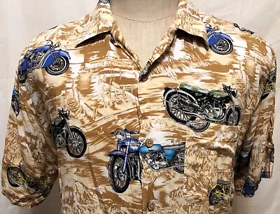 Island Collection Vtg Motorcycles Hawaiian Shirt Size Medium Biker Bike Aloha • $18