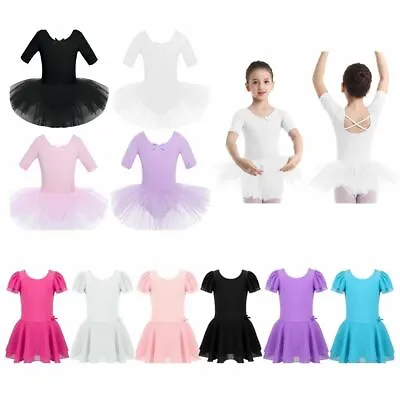Girls Gymnastics Ballet Leotard Dress Kids Dance Tutu Skirt Ballerina Costume • $9.80