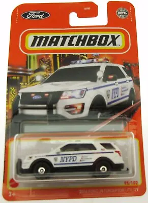 2016 Ford Interceptor Utility ~ NYPD ~ Police Car ~ 1:64 Scale ~ Matchbox • $8.64