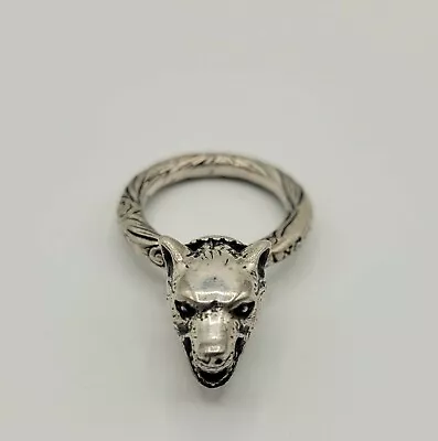 Gucci  Anger Forest  Aged Silver Ring With Wolf Head 511851 0811 • $189.99