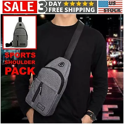 Mens Sling Bag Cross Body Handbag Sports Travel Backpack Chest Bag Shoulder Pack • $9.99