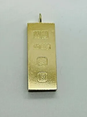 9ct Yellow Solid Gold Ingot Pendant • £900