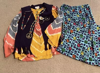 $50 • Buy American Girl Doll Child Size Large Hippie 70s Costume To Match Doll Halloween