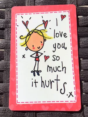 Purse/Wallet  Size Keepsake Sentiments Cards “I Love You”  NEW • £1.75