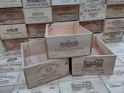 £45 • Buy Wooden Wine Box Crate X 3. 12 Bottle. French, Genuine, Storage, Hamper, Planter 