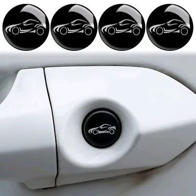 4pcs 20mm Black Car Lock Keyhole Sticker Protection Cover Set Accessories Trims • $8.60