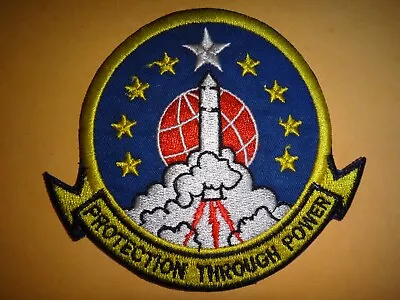 Cold War Patch USAF 374th STRATEGIC MISSILE Squadron PROTECTION THROUGH POWER • $11.99