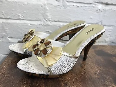 Unze Jewelled Heeled Mules Size 5 Unworn • £20