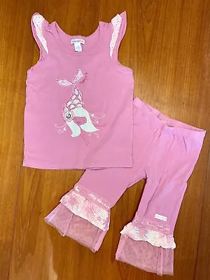 Girls Size 3-4 Naartjie Kids Tank Top Leggings Outfit Pink Mermaid • $20