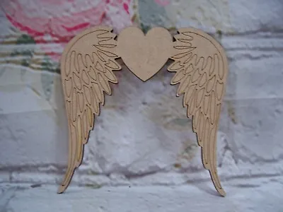 Angel Wing Heart Angel Wings Wooden Angel Wings Mdf Craft Blank • £2.36