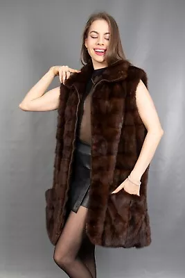 3500 Super Elegant Real Mink Coat Luxury Fur Jacket Vest Beautiful Look Size Xl • $41