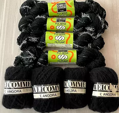 Mixed Lot 8 ENRICO COVERI FULMINE WELCOMME L ANGORA Rabbit Hair Fur Vintage Yarn • $59.99