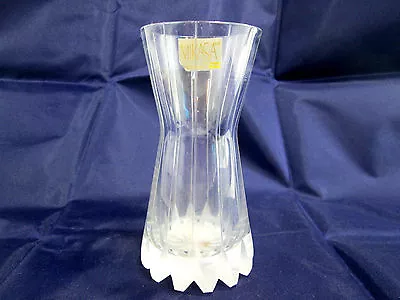 Mikasa Yugoslavia Cut Crystal Vase 5 1/2  Tall X 2 3/4  Dia Heavy Base Unique • $17.99