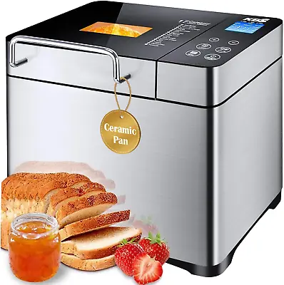 KBS Large 17-In-1 Bread Machine 2LB All Stainless Steel Bread Maker • $181.75