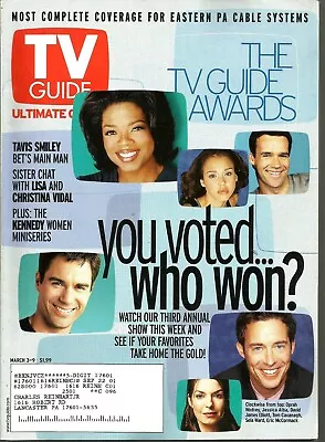 Tv Guide-3/2001-tv Guide Awards-michael Weatherly-rare Large Size Tv Guide • $6.99