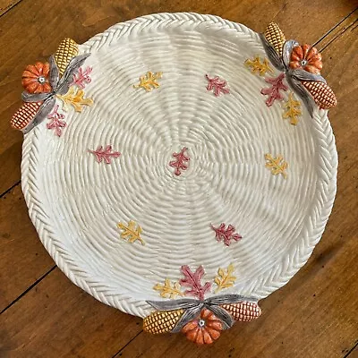 Vtg Fitz & Floyd Pilgrims Progress 13” Platter Fall Autumn Thanksgiving W/ Box • $245.99